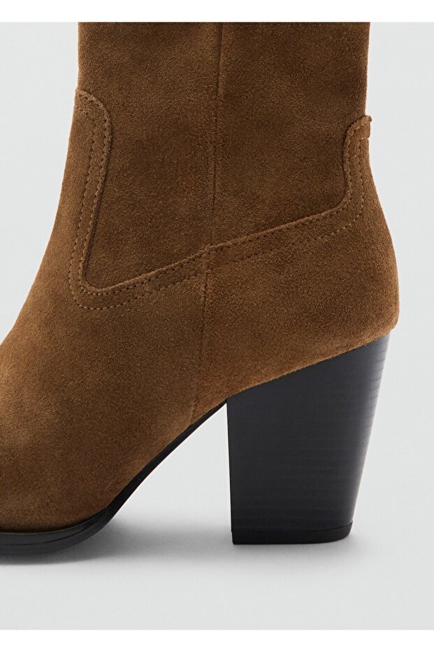 Blok topuklu süet bilekte bot - 4