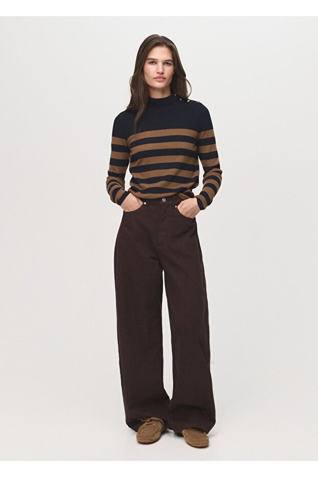 Perkins yaka düğmeli kazak - 2