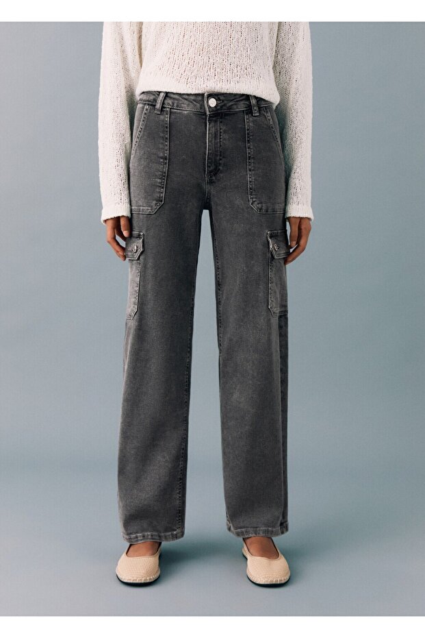 Cepli kargo jean pantolon - 6