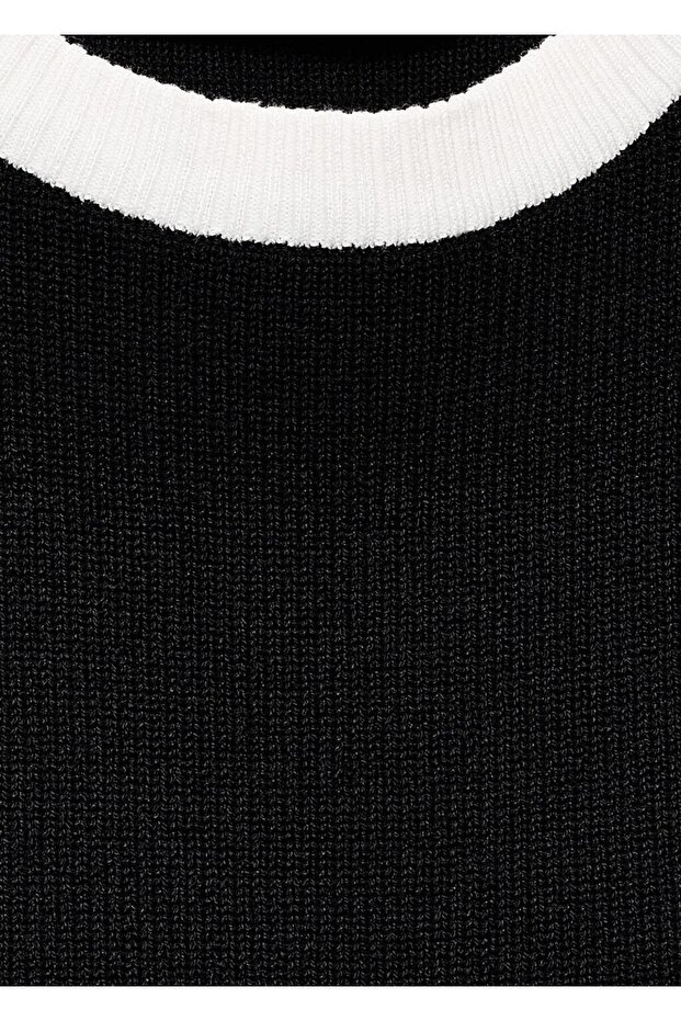 Kontrast şeritli triko bluz - 5