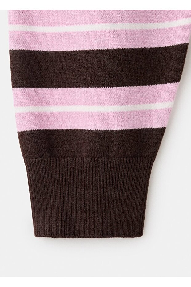 Çizgili triko kazak - 5