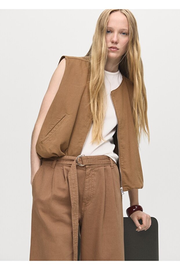 Kemerli denim bermuda jort - 6