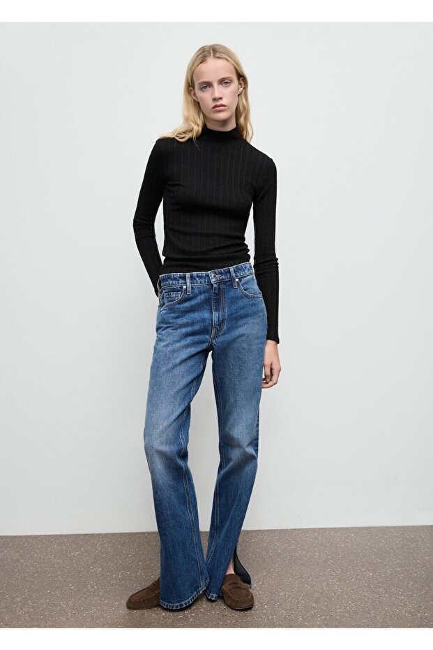 Lastikli dik yaka tişört - 2