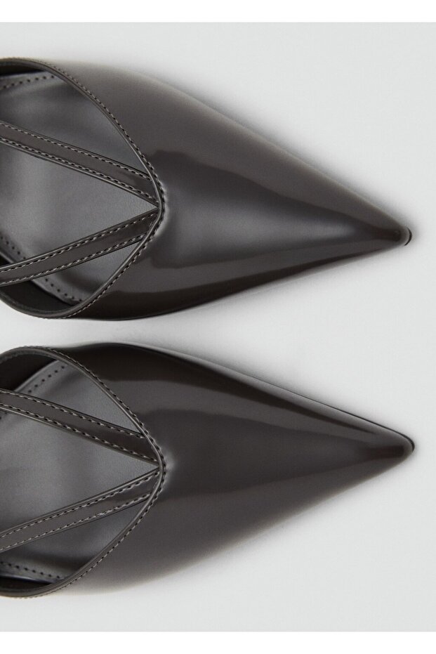 Bantlı kitten topuklu ayakkabı - 4