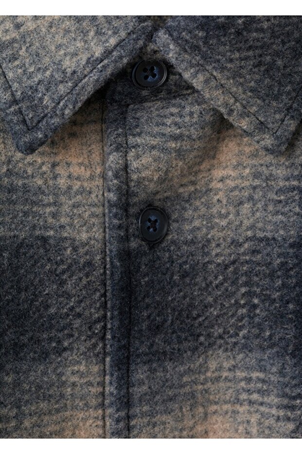 Cepli kareli gömlek ceket - 8