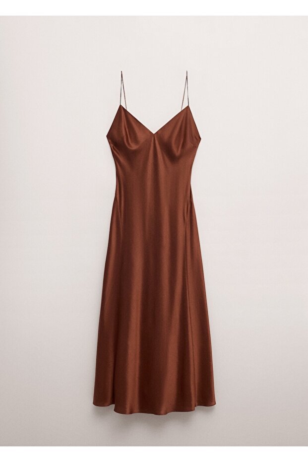 Saten ipek karışımlı elbise - 3