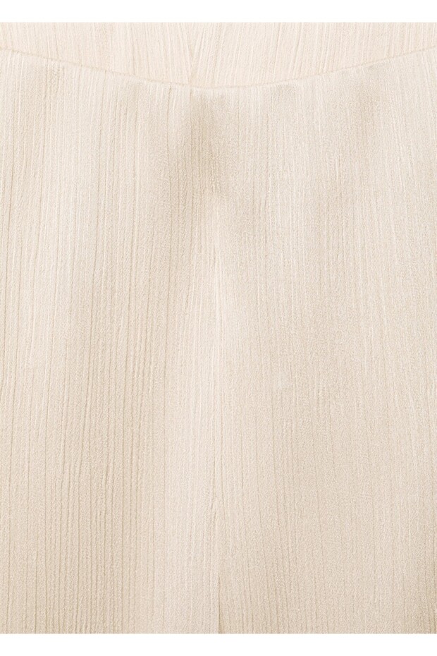 Pileli elastik belli pantolon - 5