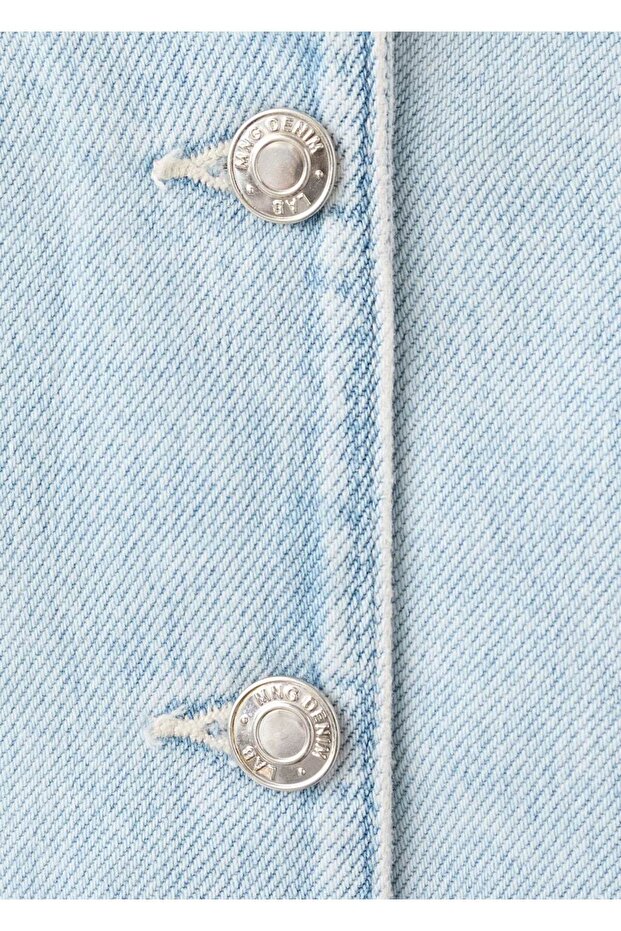 Pamuklu denim etek - 4