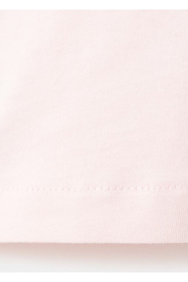 Çiçek işlemeli pamuk tişört - 6