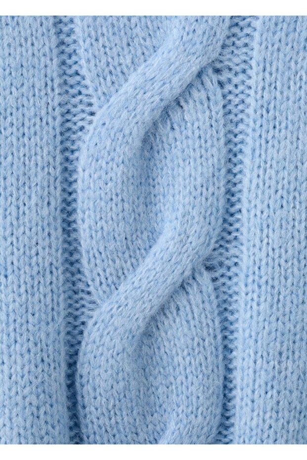 Örgü detaylı triko kazak - 5