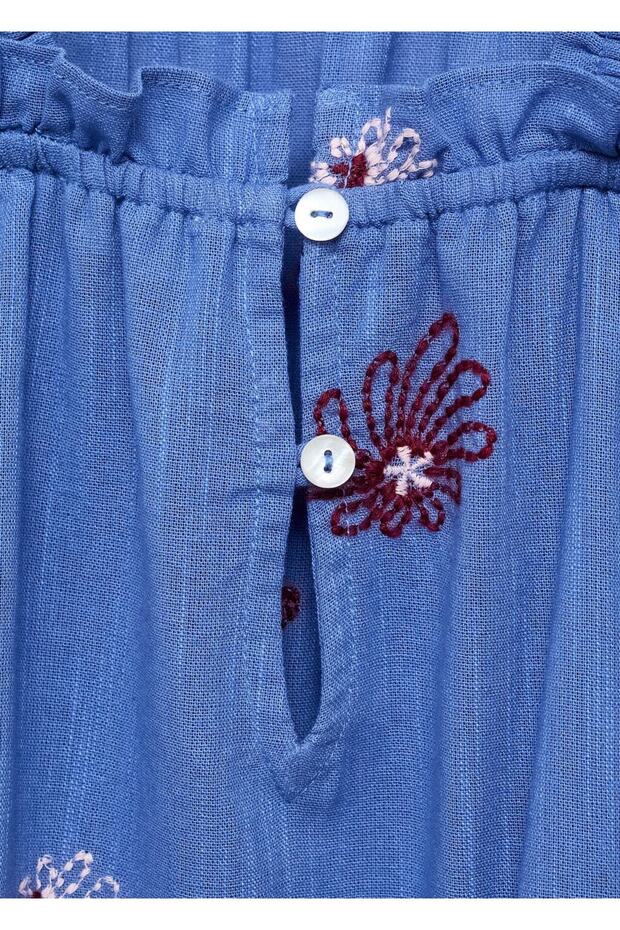 Çiçek işlemeli elbise - 6