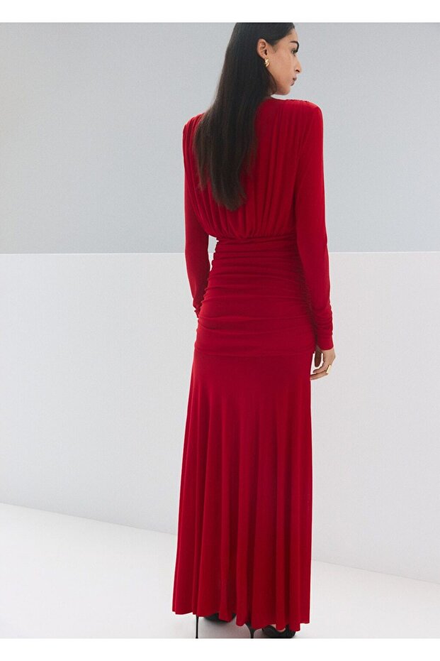 Drape evaze elbise - 4