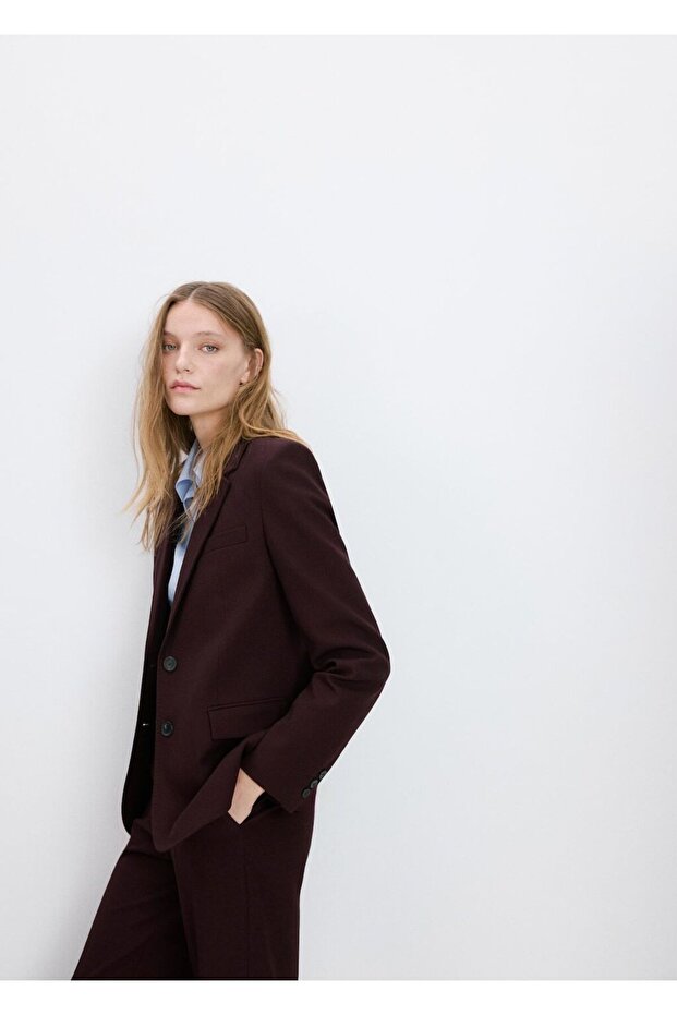 Düz kesim blazer ceket - 7