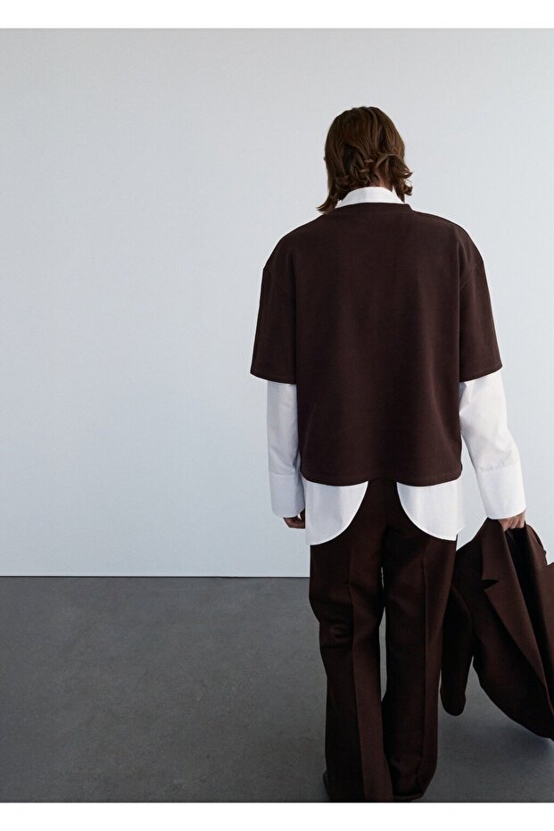 Oversize pamuklu tişört - 4