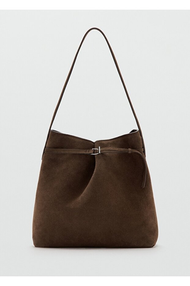 Süet bucket çanta - 3