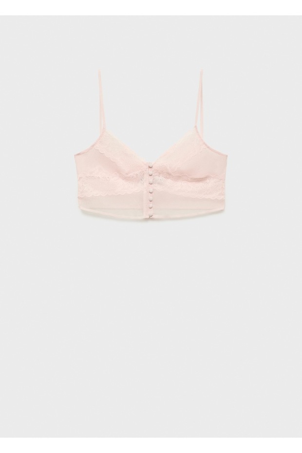 Dantel crop bluz - 3