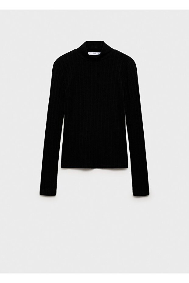 Lastikli dik yaka tişört - 3