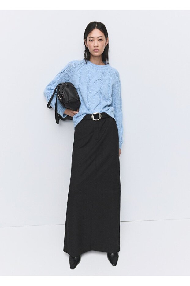 Örgü detaylı triko kazak - 2