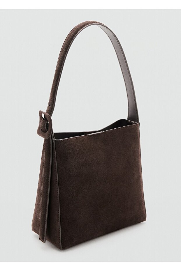 Süet deri shopper çanta - 1