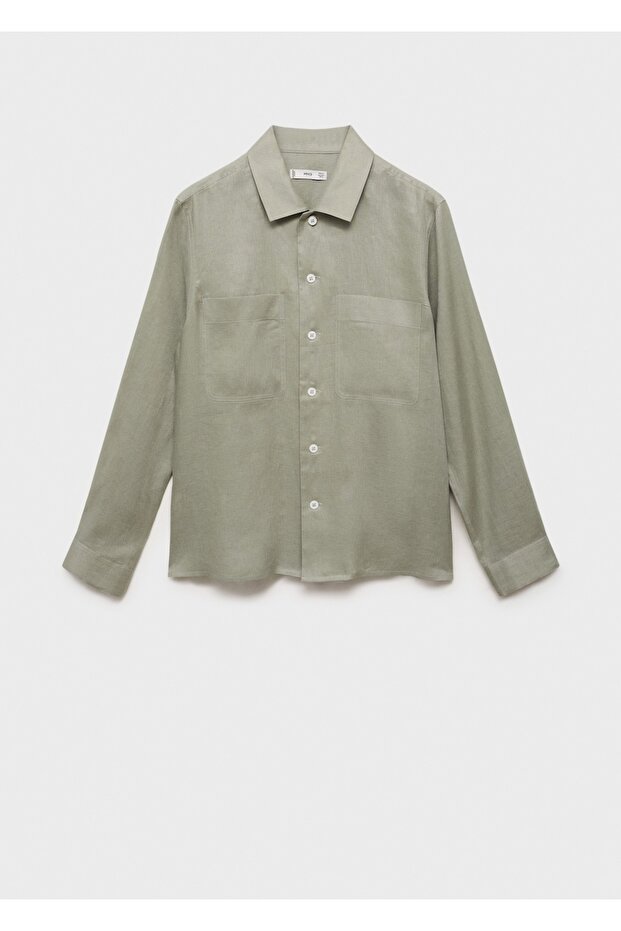 %100 hafif keten gömlek ceket - 3