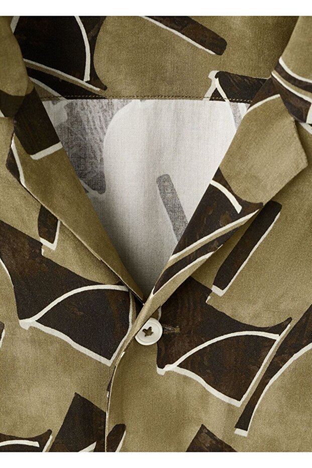 Dökümlü desenli gömlek - 8