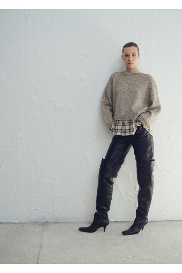 Kombine gömlek kazak - 2