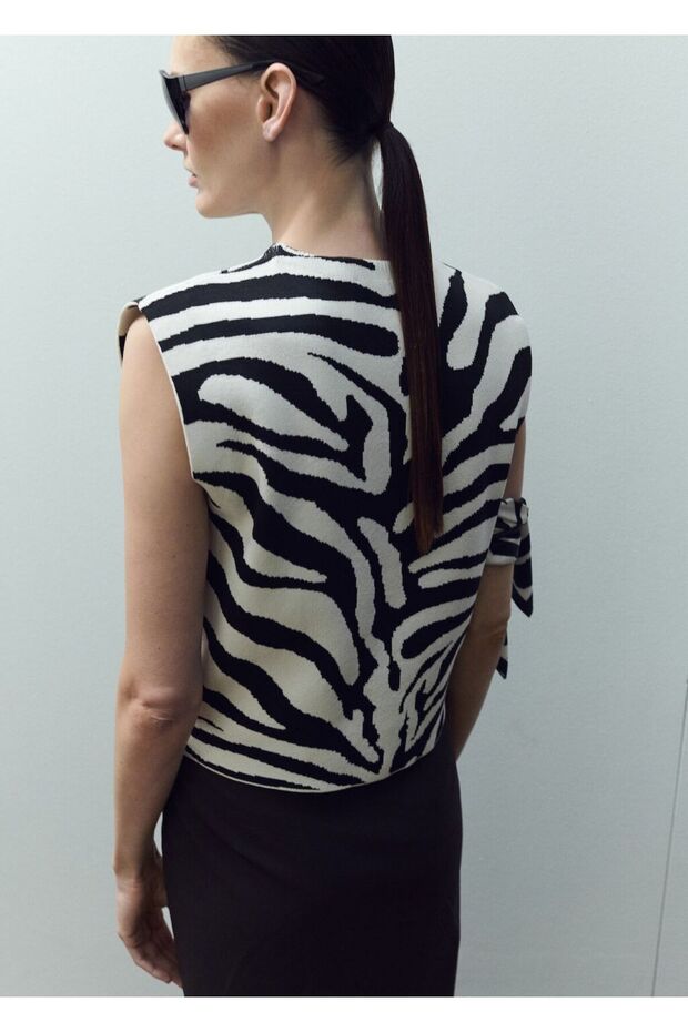 Desenli triko bluz - 4