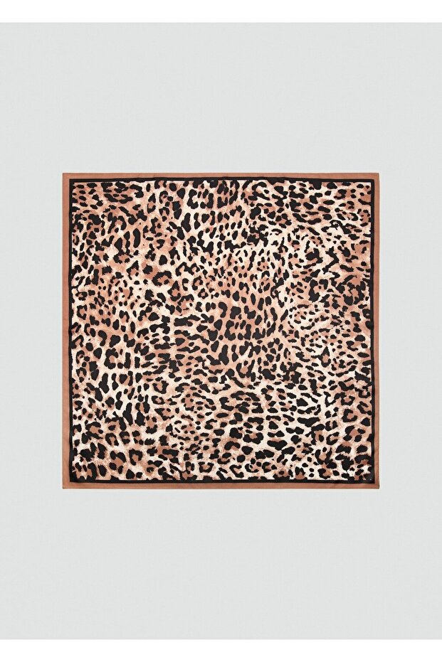 Leopar desenli fular - 2
