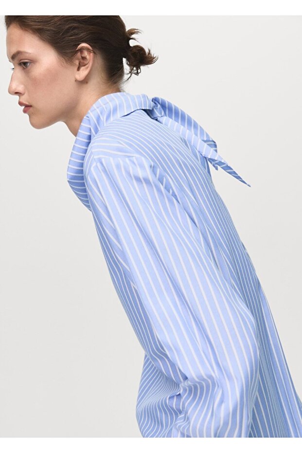 Mendilli çizgili bluz - 7