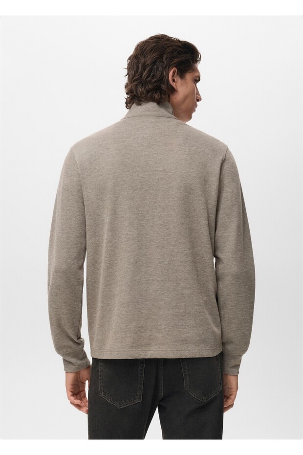 Regular fit fermuarlı sweatshirt - 4