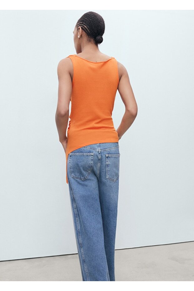 Drape detaylı triko üst - 4