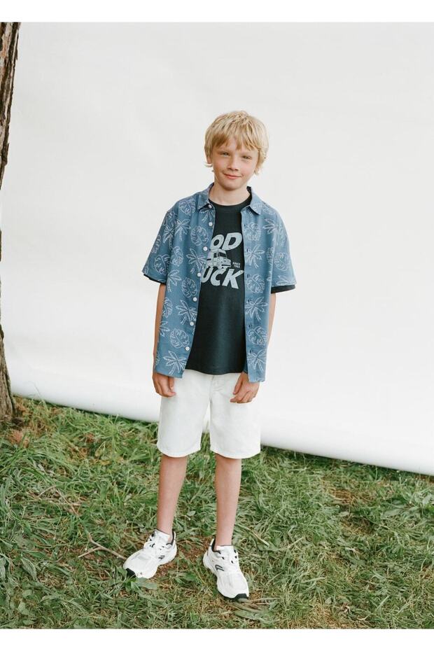 Denim bermuda şort - 3