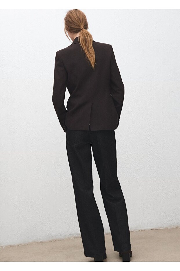 Düz kesim blazer ceket - 4