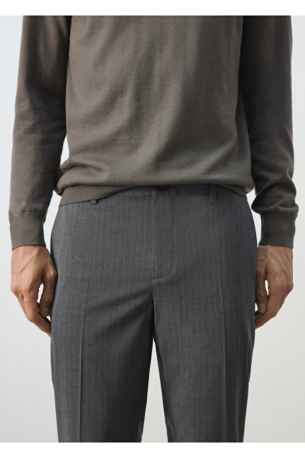 Beli elastik dar kesim pantolon - 6