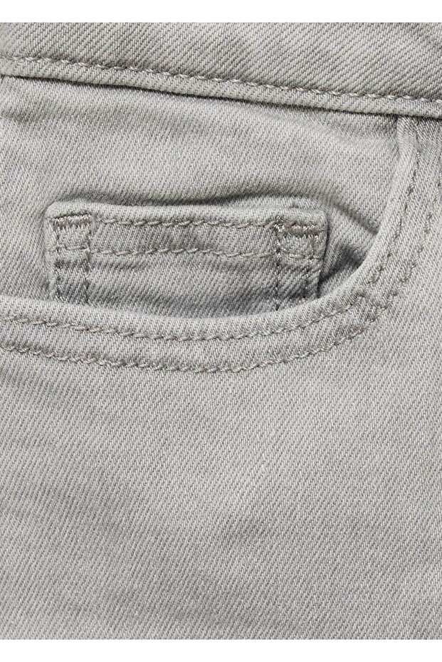 Paçaları dikişsiz denim şort - 6