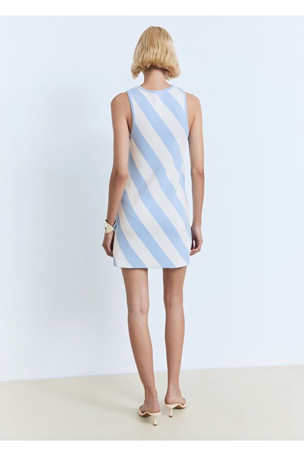 Askılı triko elbise - 4