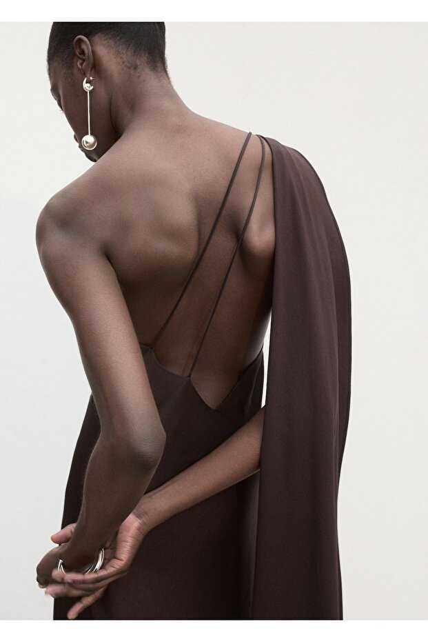 Rochie asimetrică din satin - 7