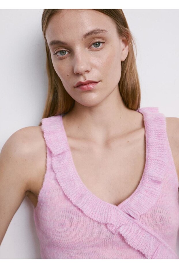 Fırfırlı triko bluz - 6