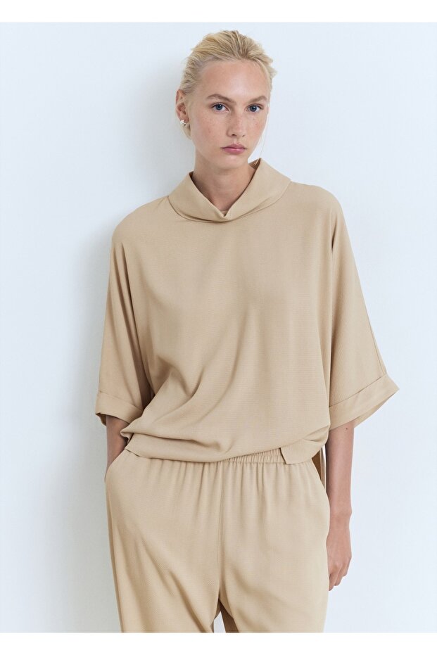 Oversize dökümlü bluz - 1