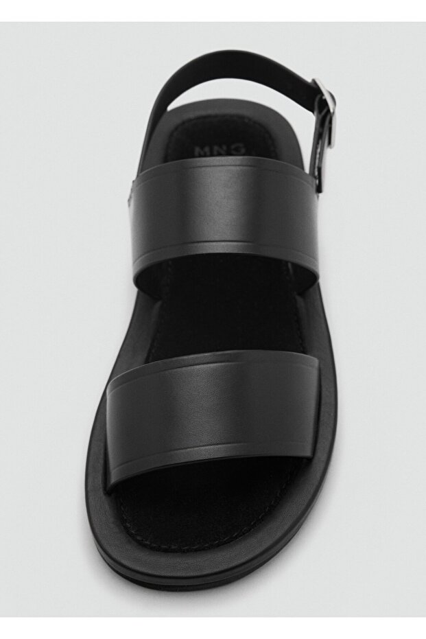 Bantlı deri sandalet - 5