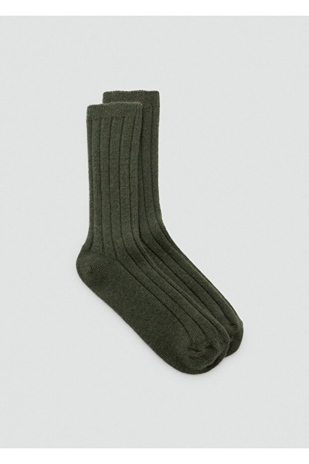 Yün karışımlı fitilli çoraplar - 2