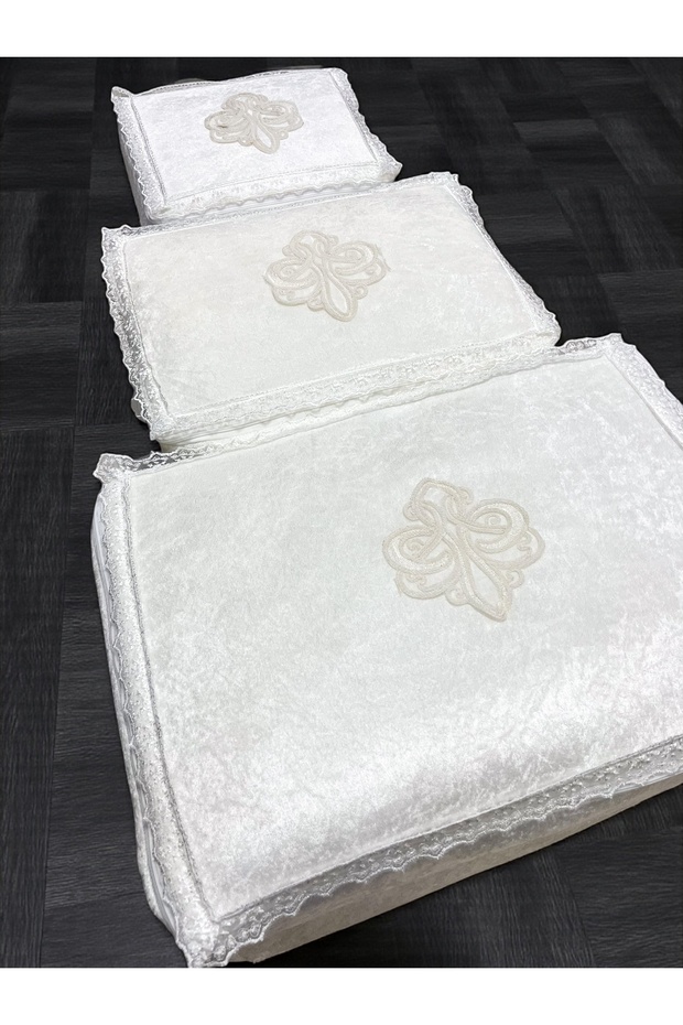 French Laced Velvet Bundle Promise Engagement Hurcu Dowry Set of 3