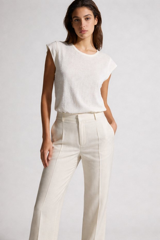Falena Silver Jacquard Tank Top