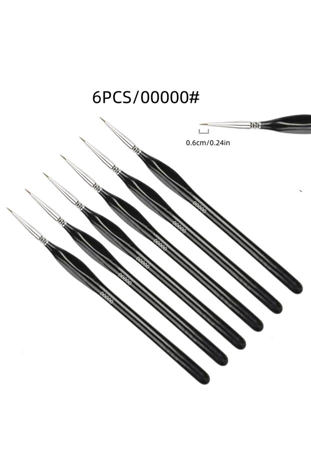 6PCS 3/6Pcs Fine Tip Paint Brush Set - Synthetic Nylon Hair for Acrylic Painting, Model Detailing &