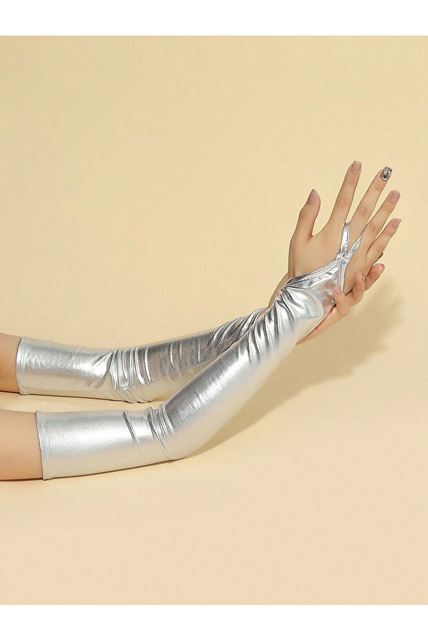 Incili Transparan Abiye Tül Eldiven – Eldiven – Eldiven - 3