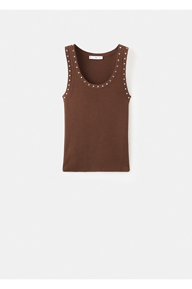 Zımba detaylı triko bluz - 3