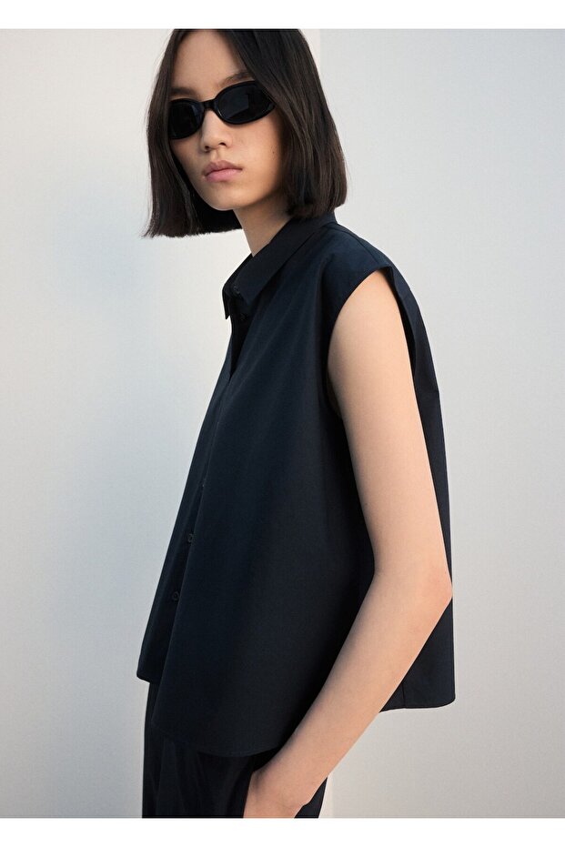 Kolsuz pamuklu gömlek - 1