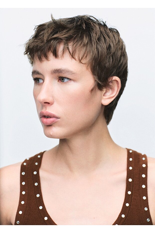 Zımba detaylı triko bluz - 6