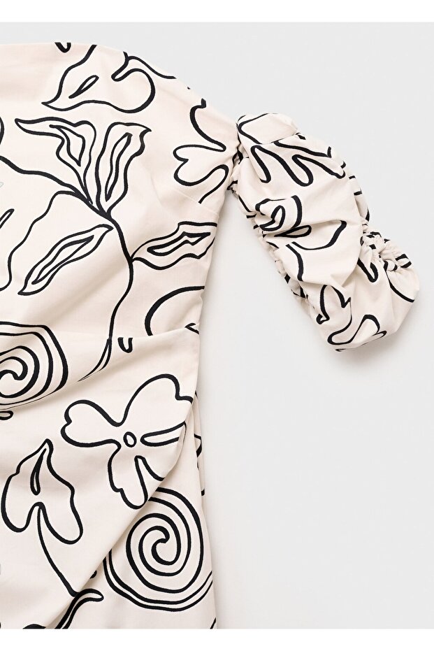 Çiçekli straplez elbise - 8