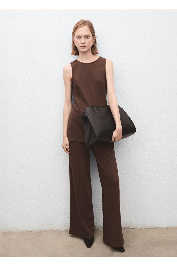 Dikiş detaylı kolsuz top - 2